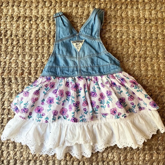 🌸 oshkosh b’gosh denim overall tiered floral dress - Picture 6 of 8